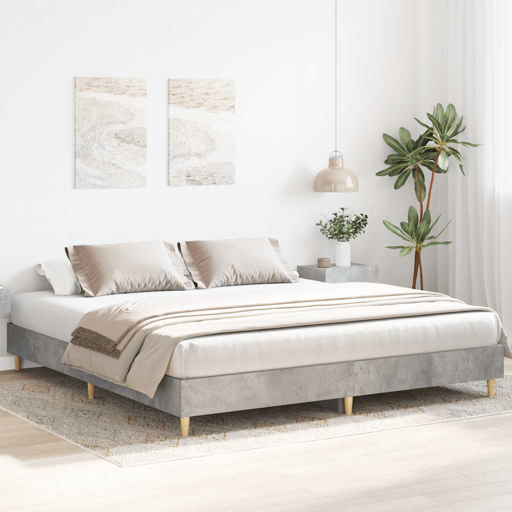 Bed Frame without Mattress Concrete Grey 180x200cm Engineered Wood