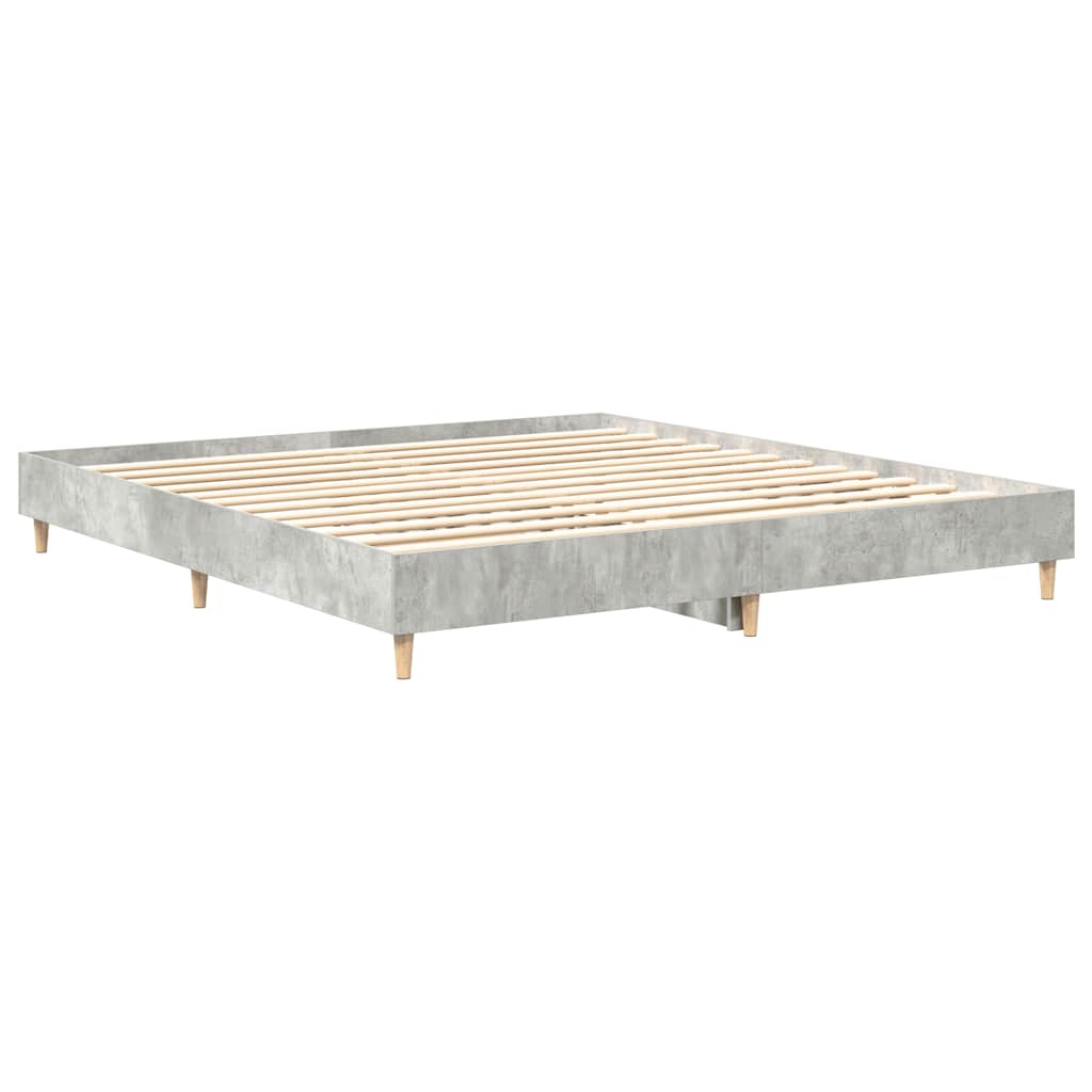 Bed Frame without Mattress Concrete Grey 180x200cm Engineered Wood
