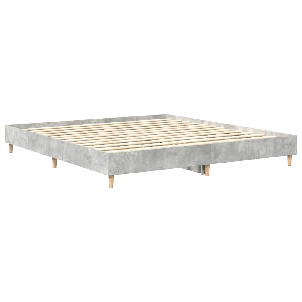 Bed Frame without Mattress Concrete Grey 180x200cm Engineered Wood