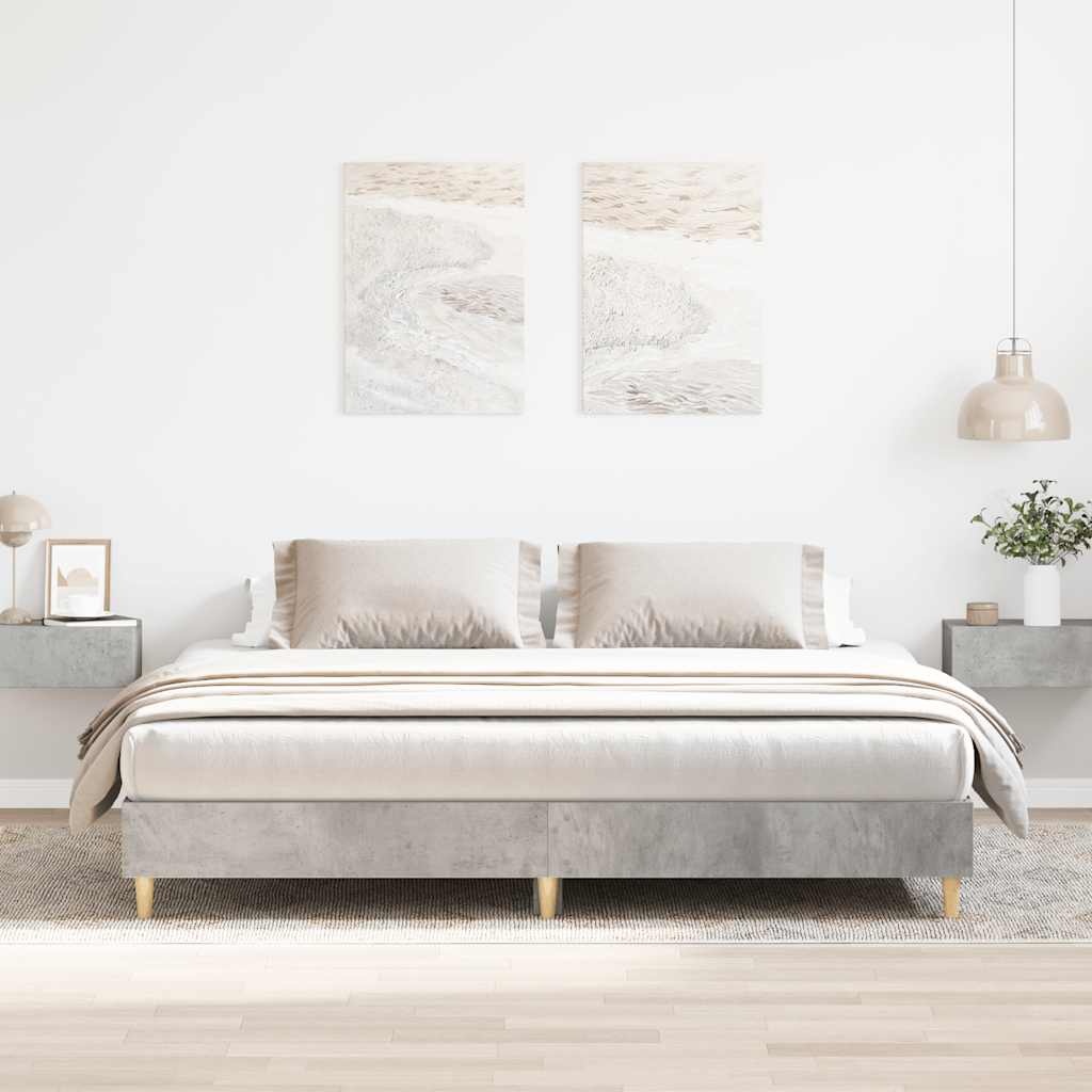 Bed Frame without Mattress Concrete Grey 180x200cm Engineered Wood