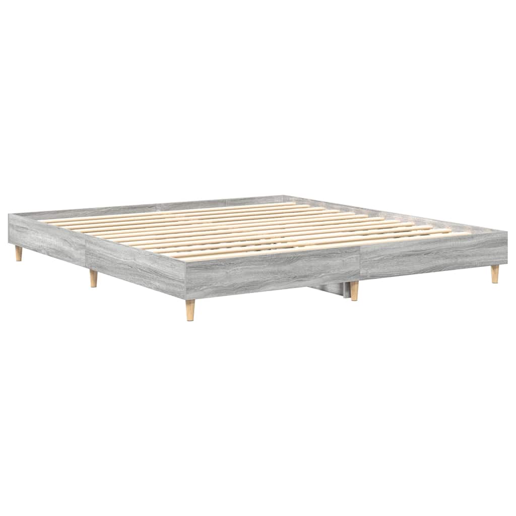 Bed Frame without Mattress Grey Sonoma 180x200cm Engineered Wood