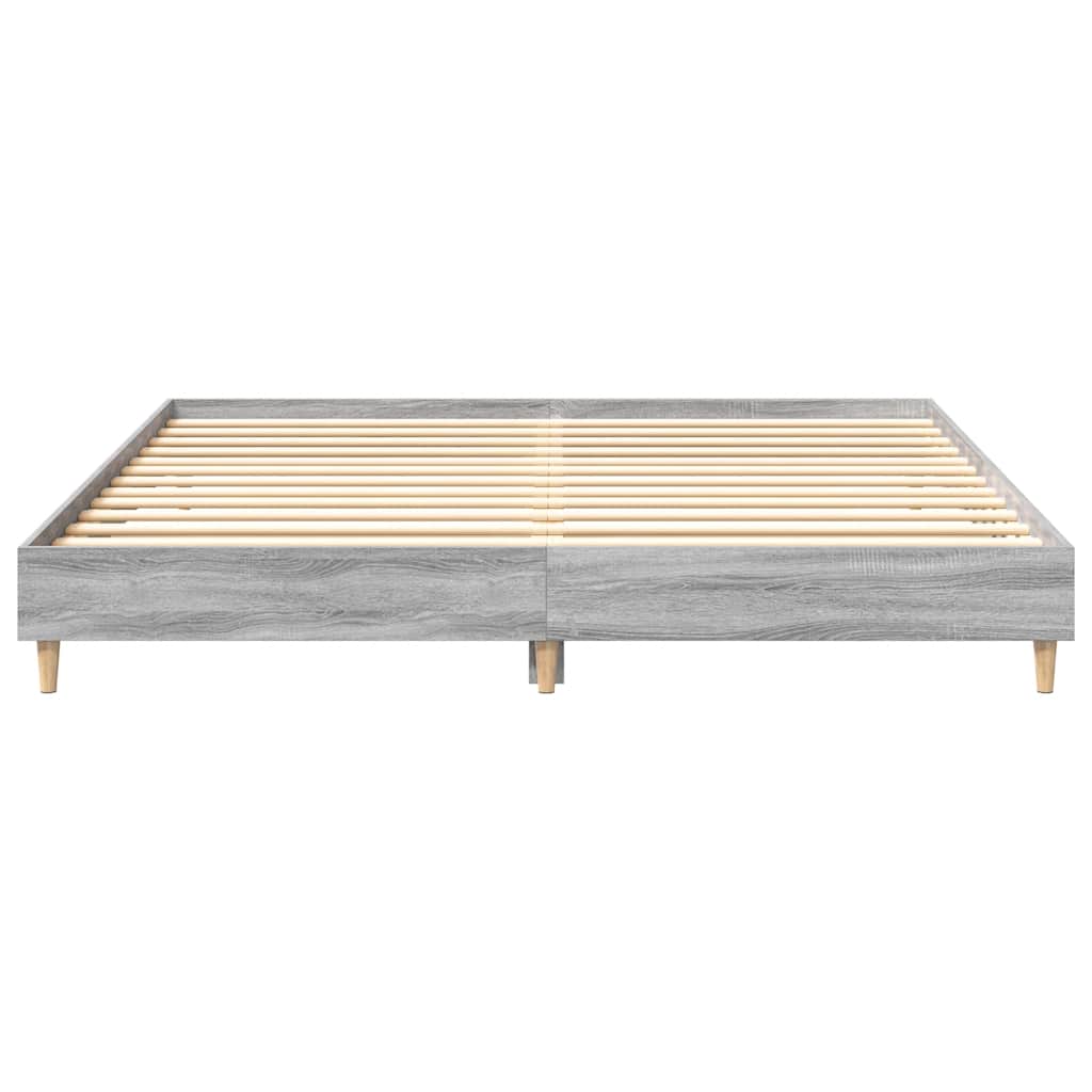 Bed Frame without Mattress Grey Sonoma 180x200cm Engineered Wood