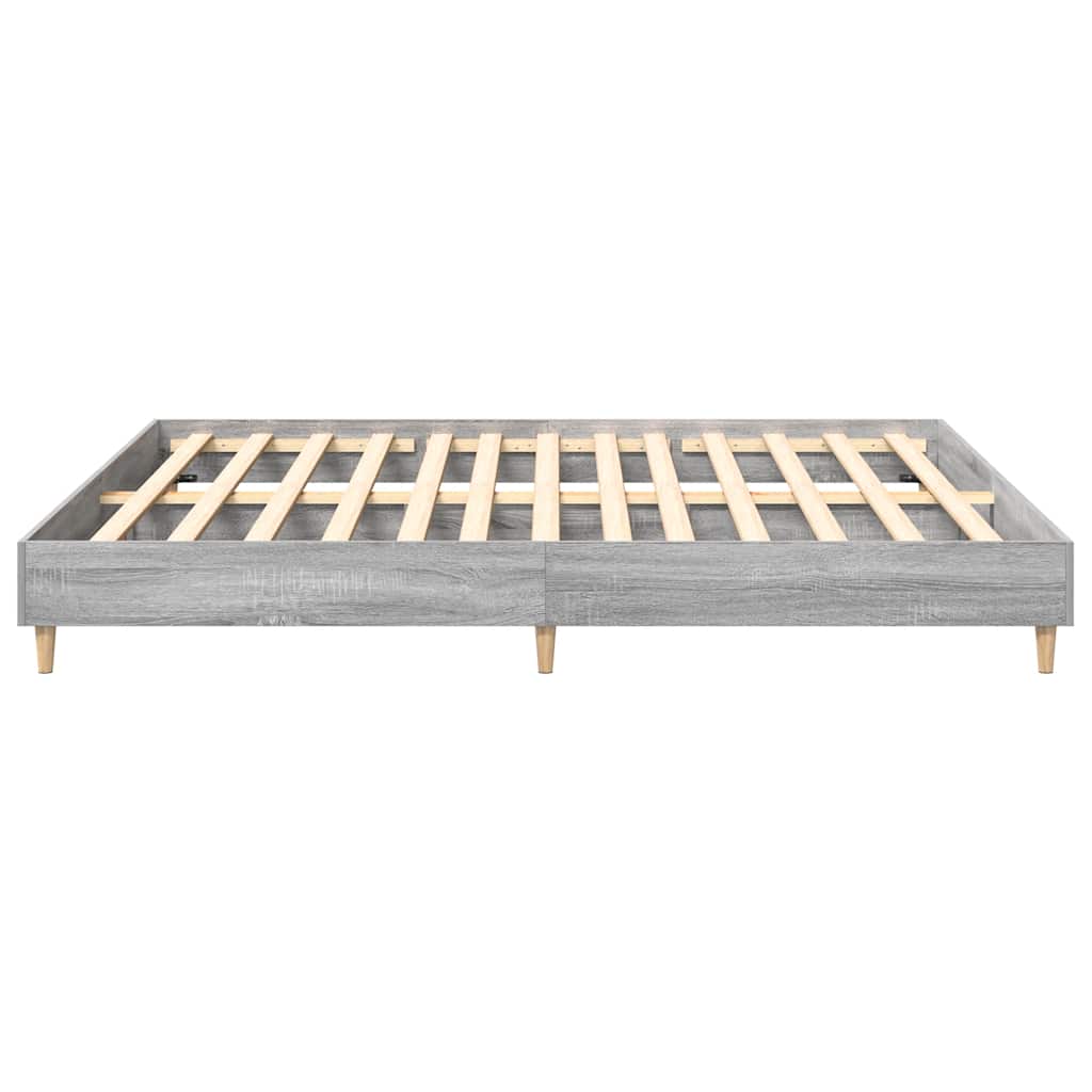 Bed Frame without Mattress Grey Sonoma 180x200cm Engineered Wood