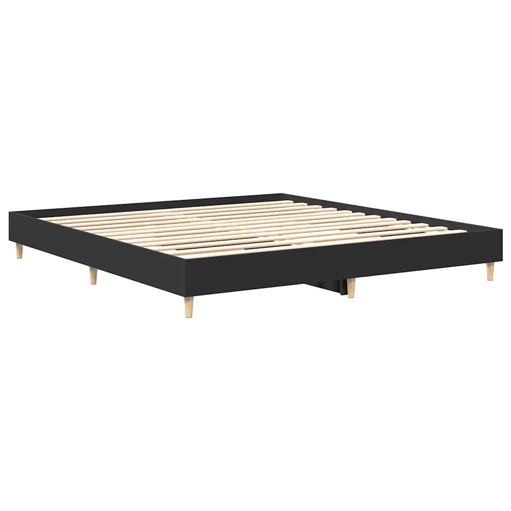 Bed Frame without Mattress Black 160x200cm Engineered Wood