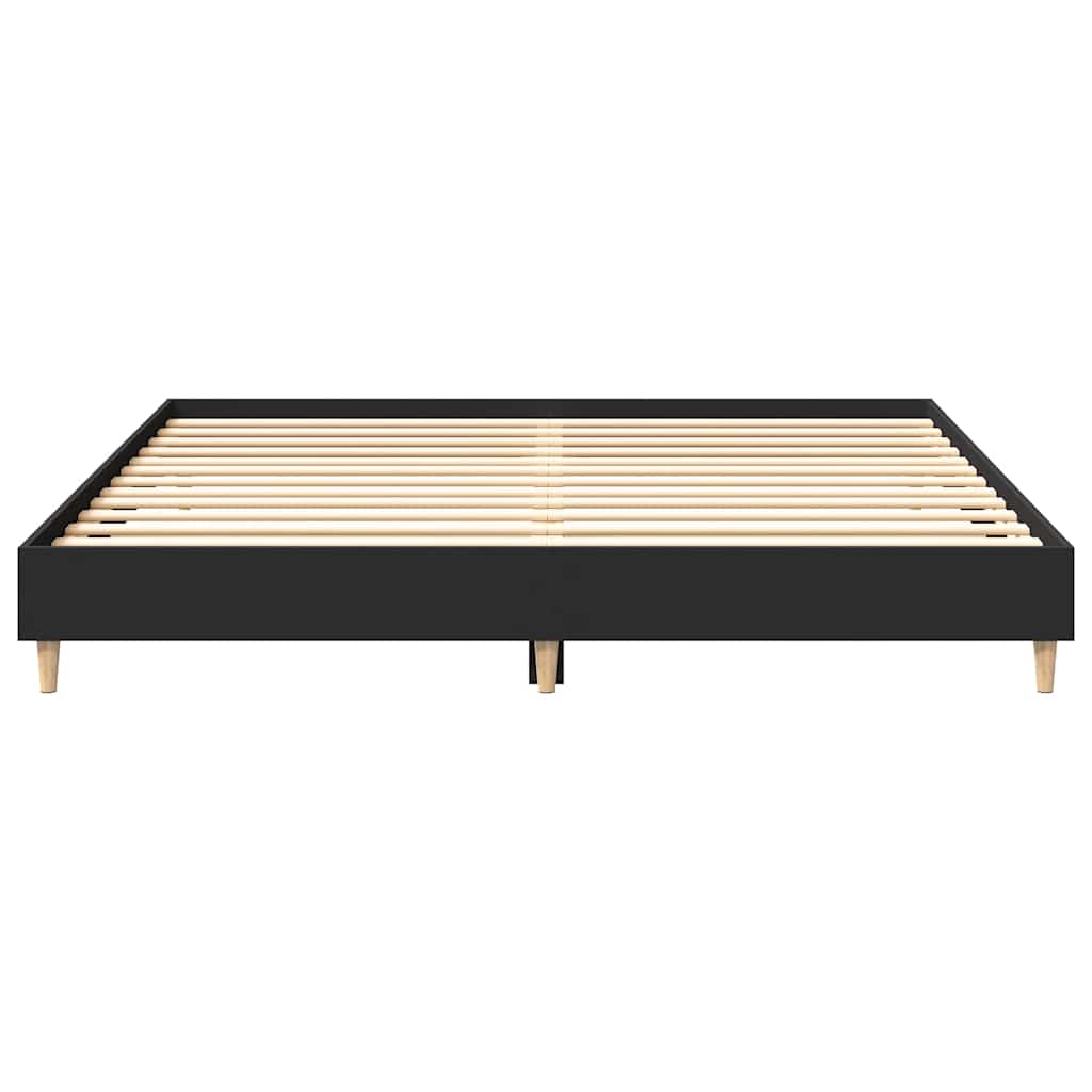 Bed Frame without Mattress Black 160x200cm Engineered Wood