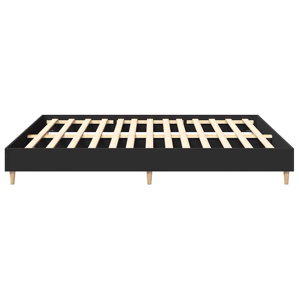 Bed Frame without Mattress Black 160x200cm Engineered Wood