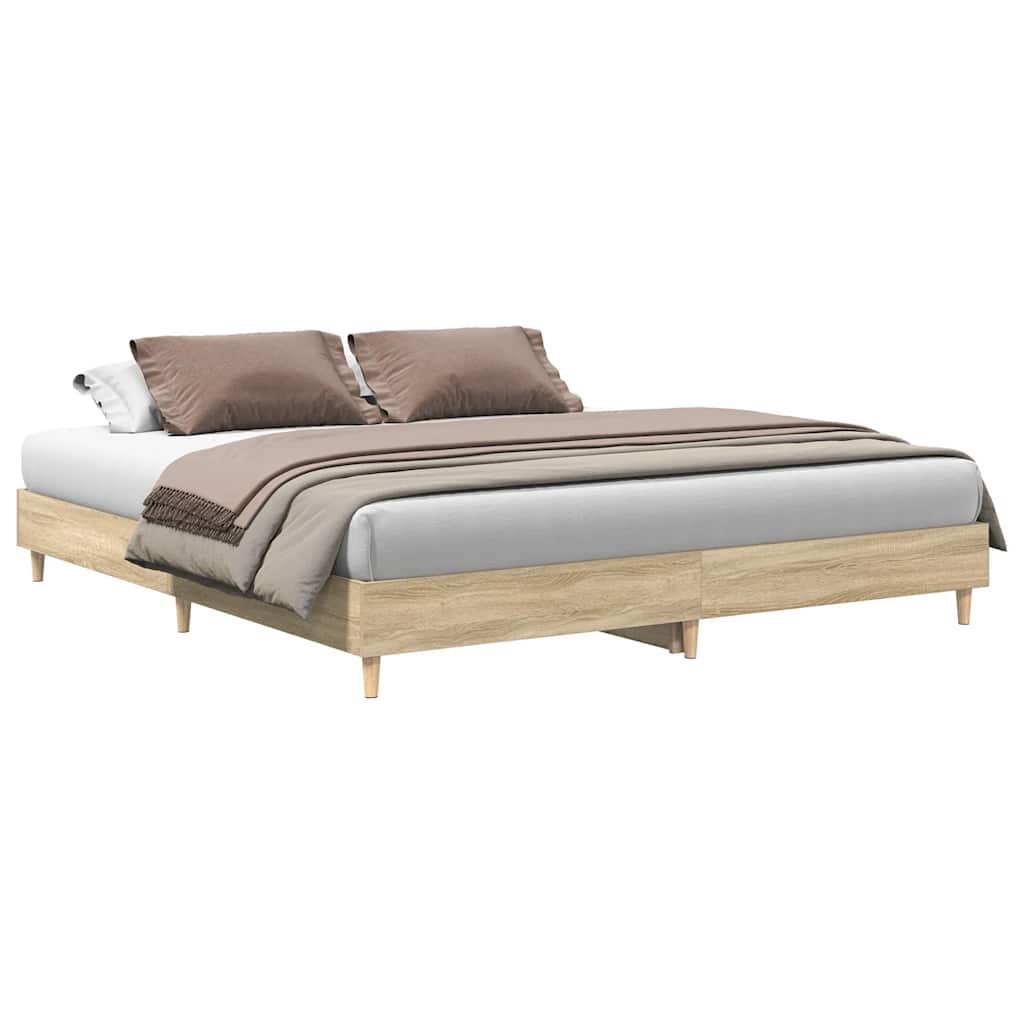Bed Frame without Mattress Sonoma Oak 160x200cm Engineered Wood