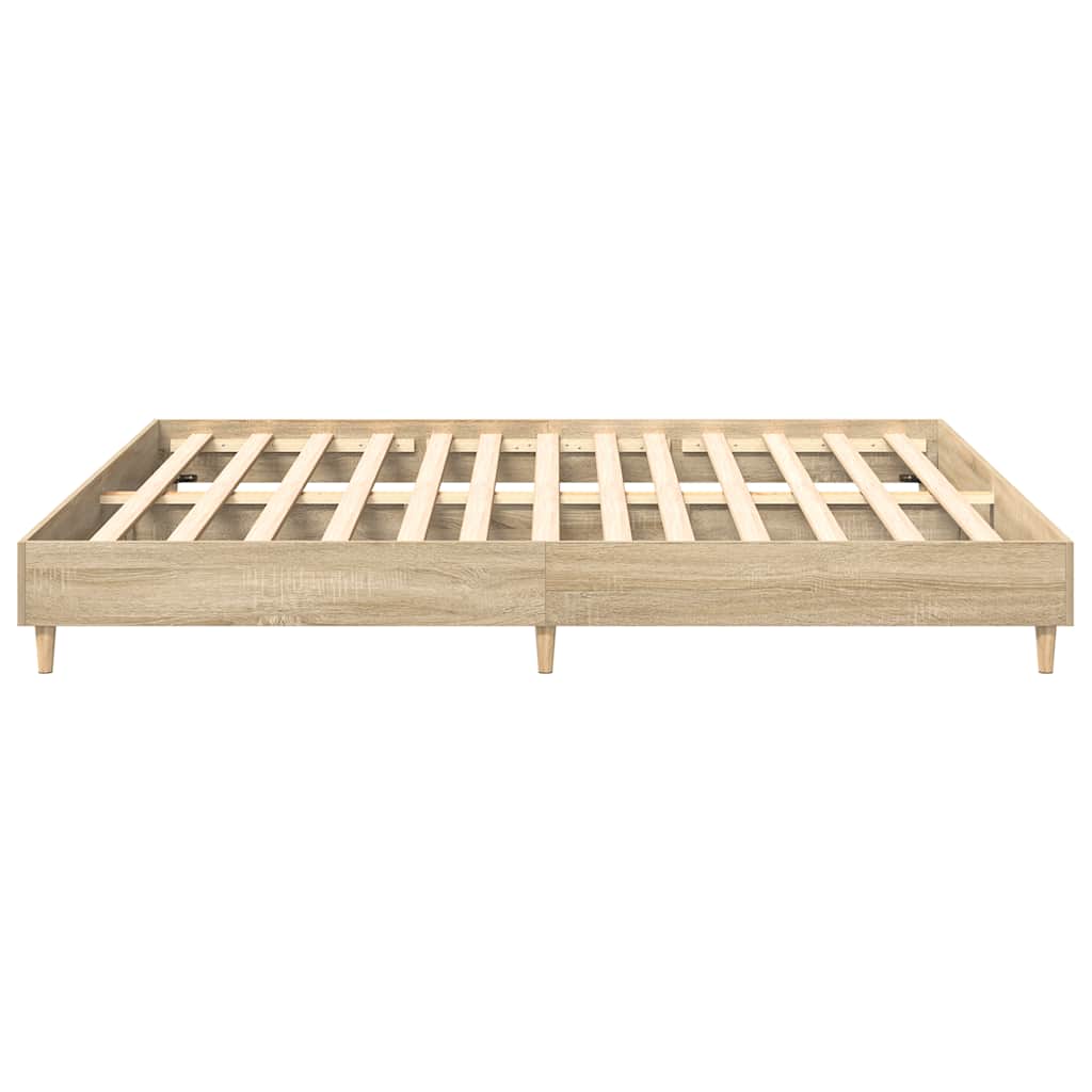 Bed Frame without Mattress Sonoma Oak 160x200cm Engineered Wood