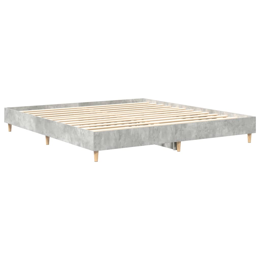Bed Frame without Mattress Concrete Grey 160x200cm Engineered Wood