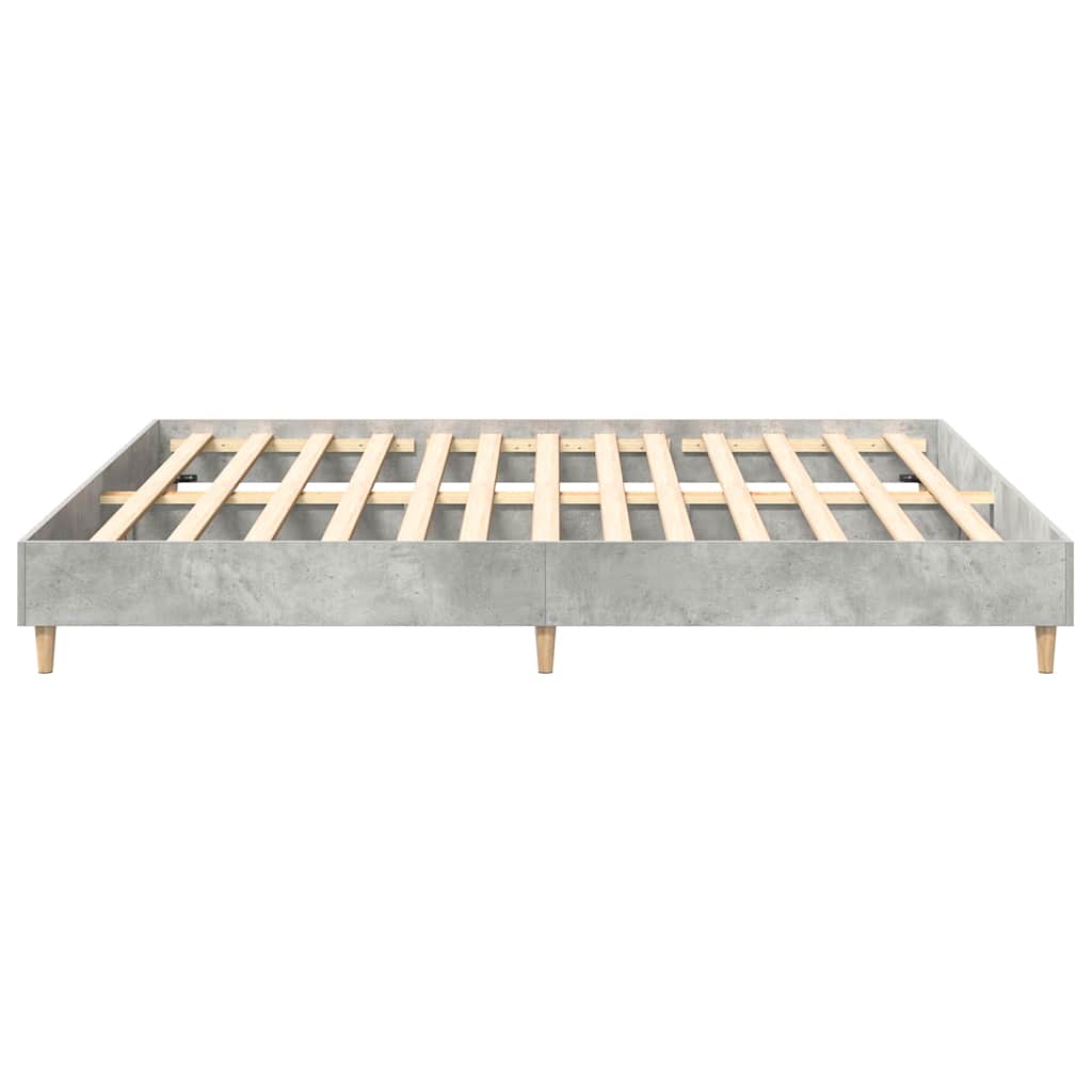 Bed Frame without Mattress Concrete Grey 160x200cm Engineered Wood