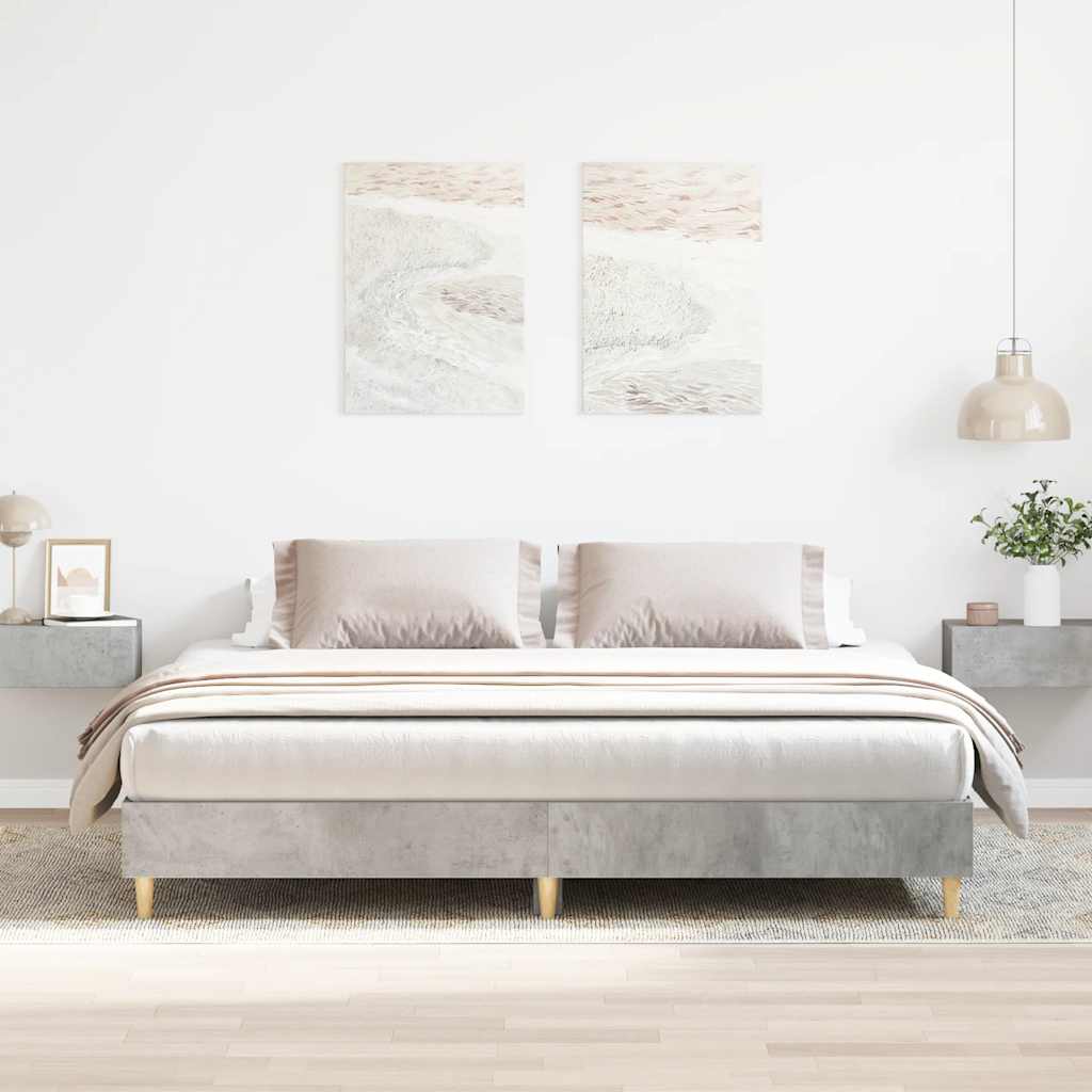Bed Frame without Mattress Concrete Grey 160x200cm Engineered Wood
