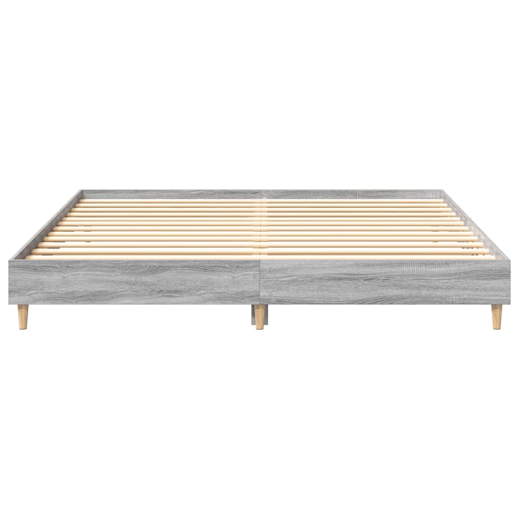 Bed Frame without Mattress Grey Sonoma 160x200cm Engineered Wood