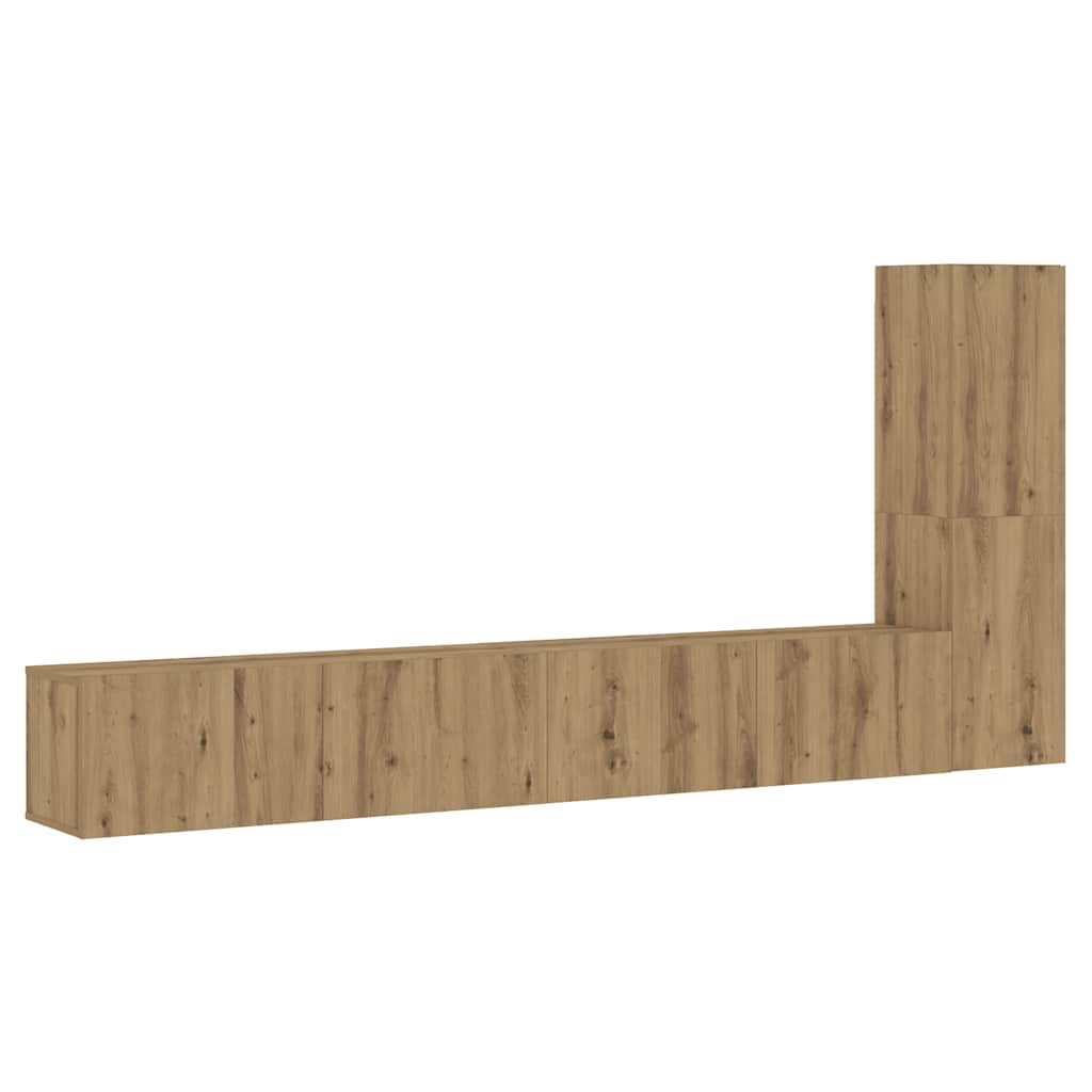 Wall Mounted TV cabinets 3 pcs Artisan Oak Engineered Wood
