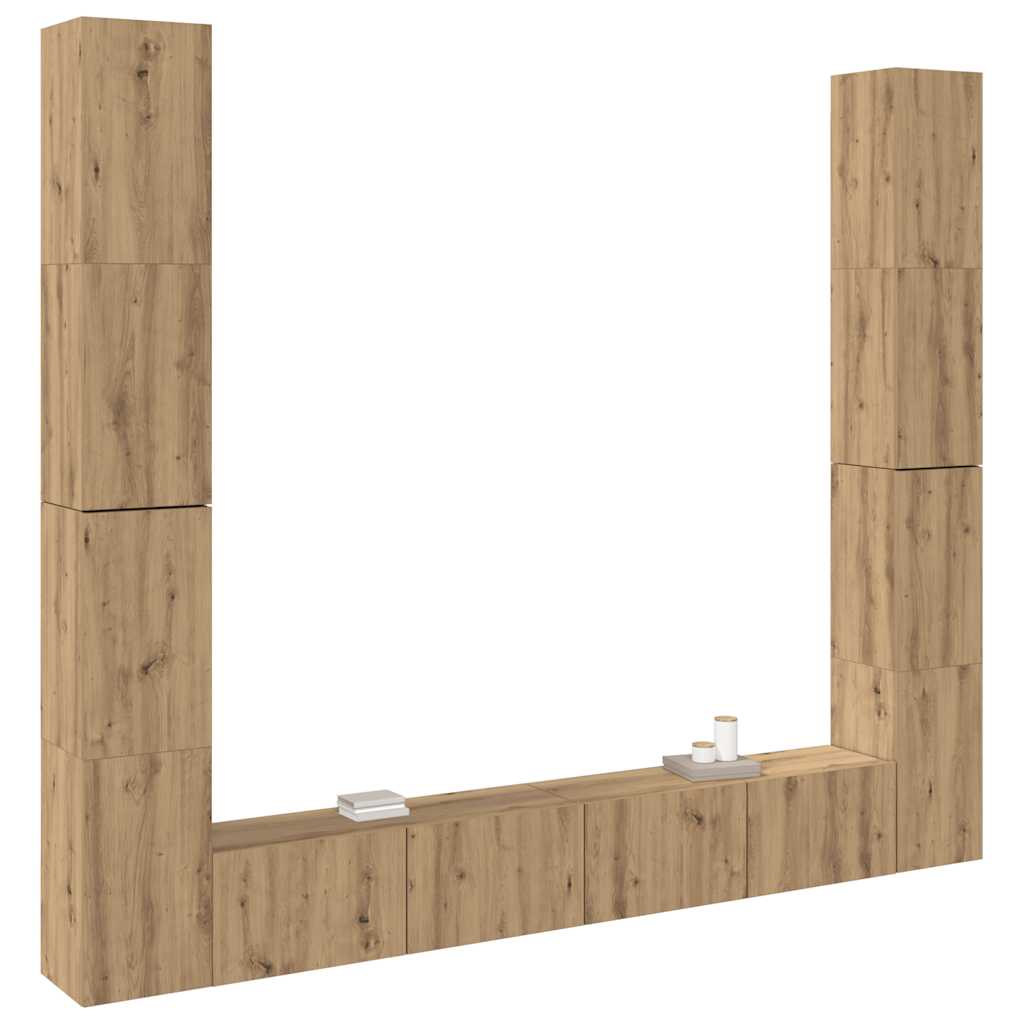 Wall Mounted TV cabinets 6 pcs Artisan Oak Engineered Wood