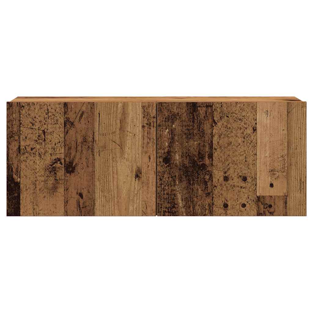 7 Piece TV Cabinet Set Wall-mounted Old Wood Engineered Wood