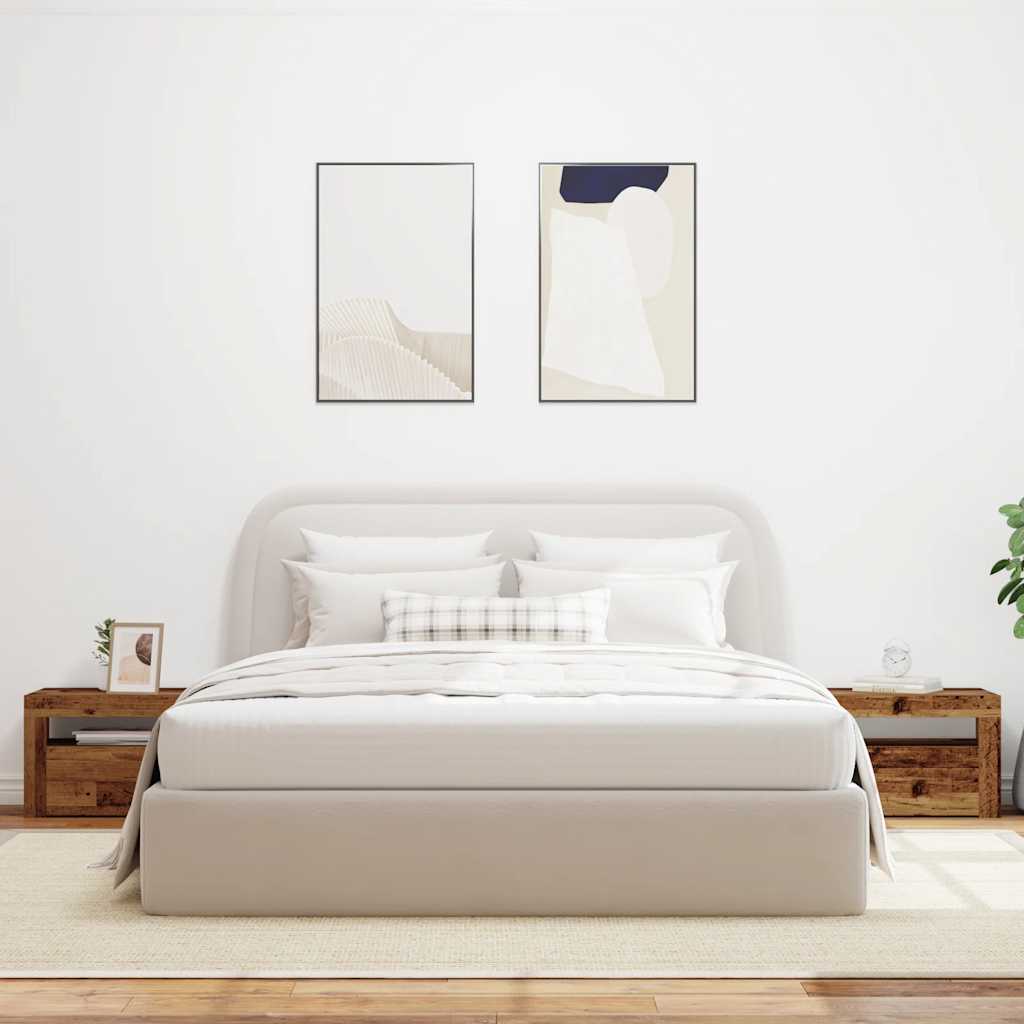 Bedside Cabinets 2 pcs with LEDs Old Wood 60x35x40 cm