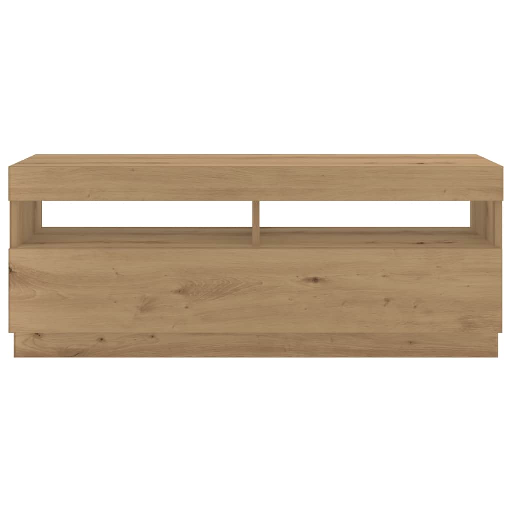 TV Cabinet with LED Lights Artisan Oak 300x35x40 cm Engineered Wood