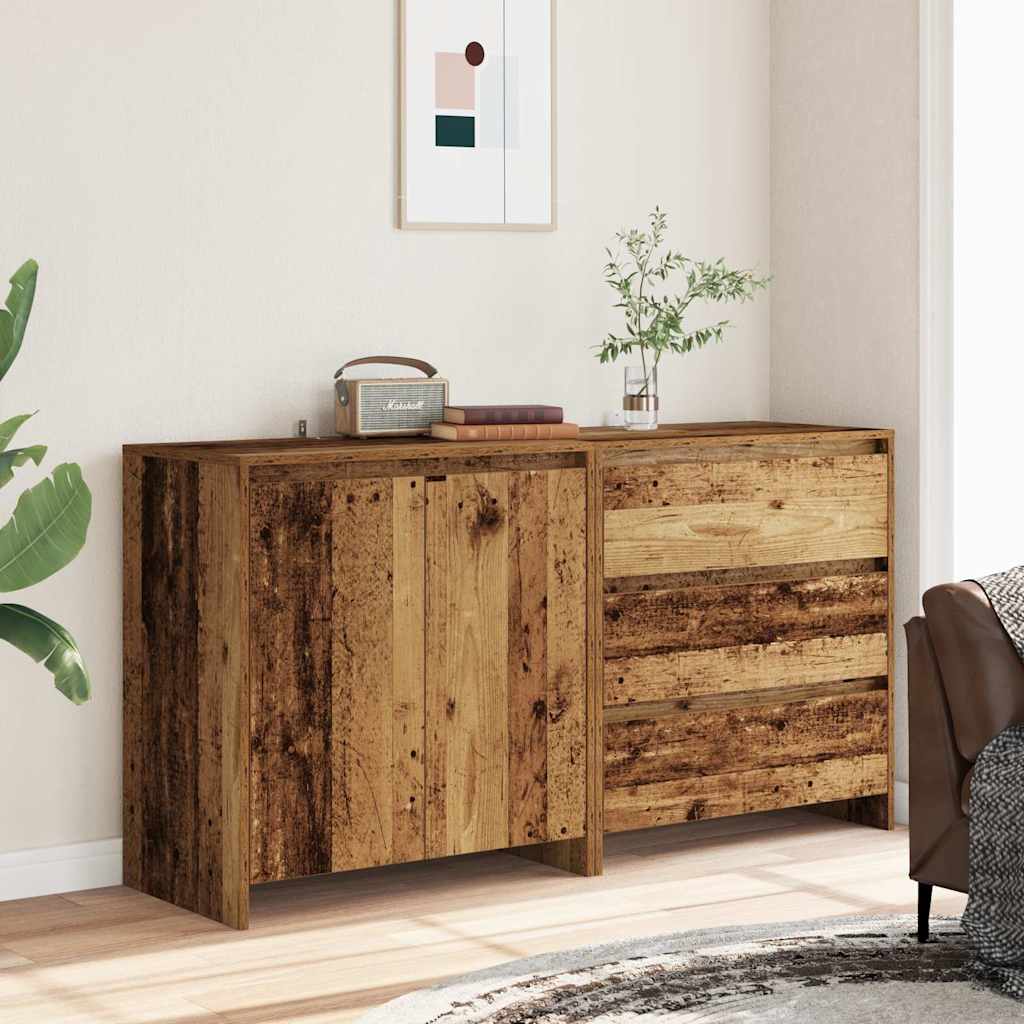 2 Piece Sideboard Old Wood Engineered Wood