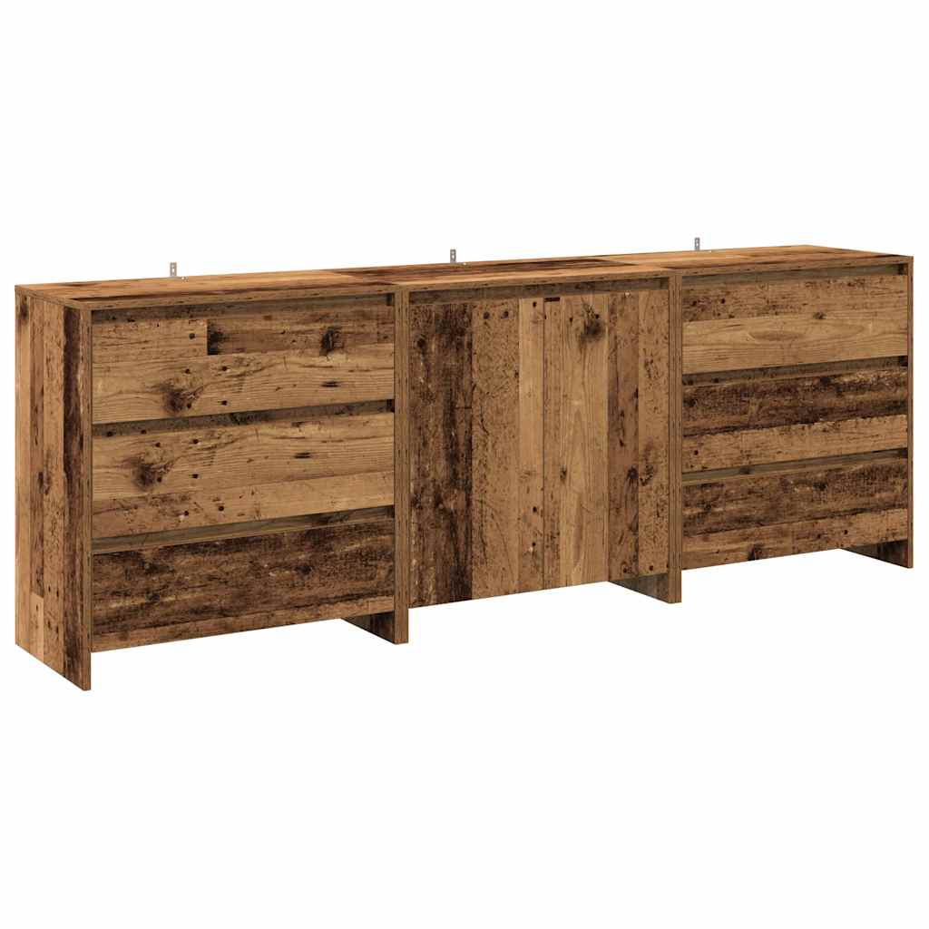 3 Piece Sideboard Old Wood Engineered Wood