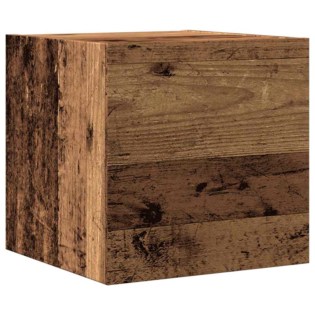 4 Piece TV Cabinet Set Wall-mounted Old Wood Engineered Wood