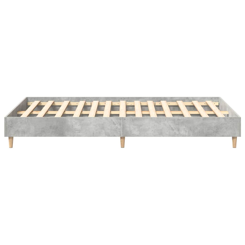 Bed Frame Concrete grey 120 x 190 cm Engineered wood