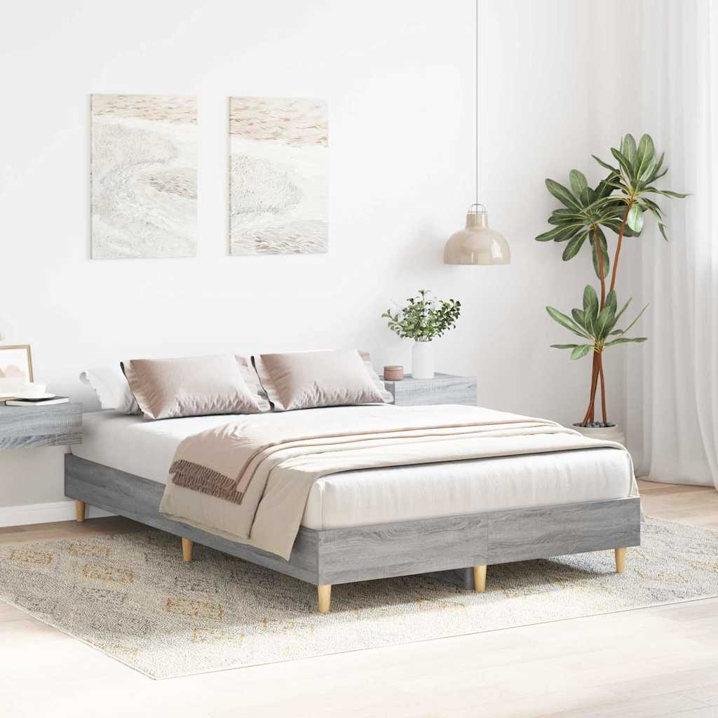 Bed FrameGrey sonoma 120 x 190 cm Engineered wood