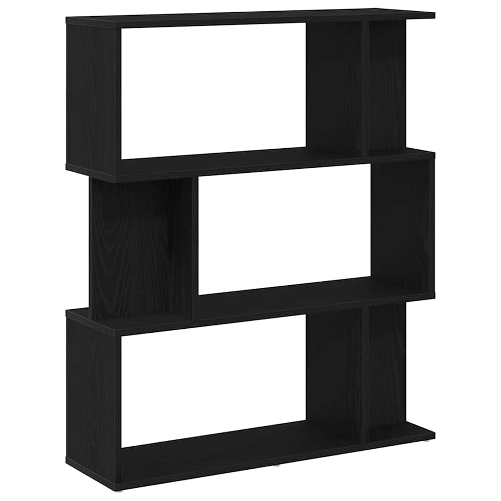 Bookcase Black Oak 80x24x96 cm Engineered Wood