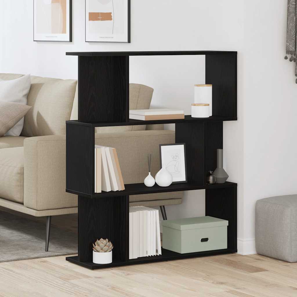 Bookcase Black Oak 80x24x96 cm Engineered Wood