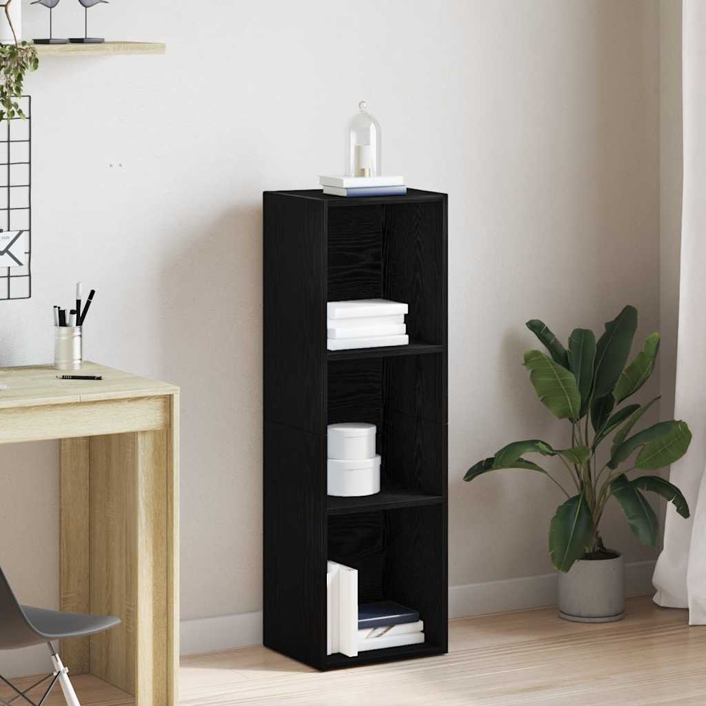 Bookcase Black Oak 36x30x114 cm Engineered Wood