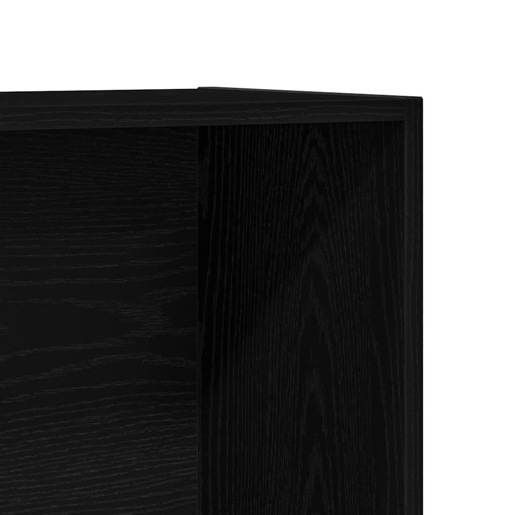 Bookcase Black Oak 36x30x143 cm Engineered Wood