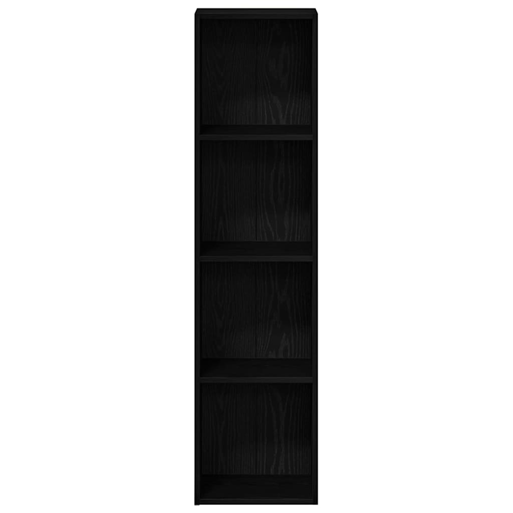Bookcase Black Oak 36x30x143 cm Engineered Wood