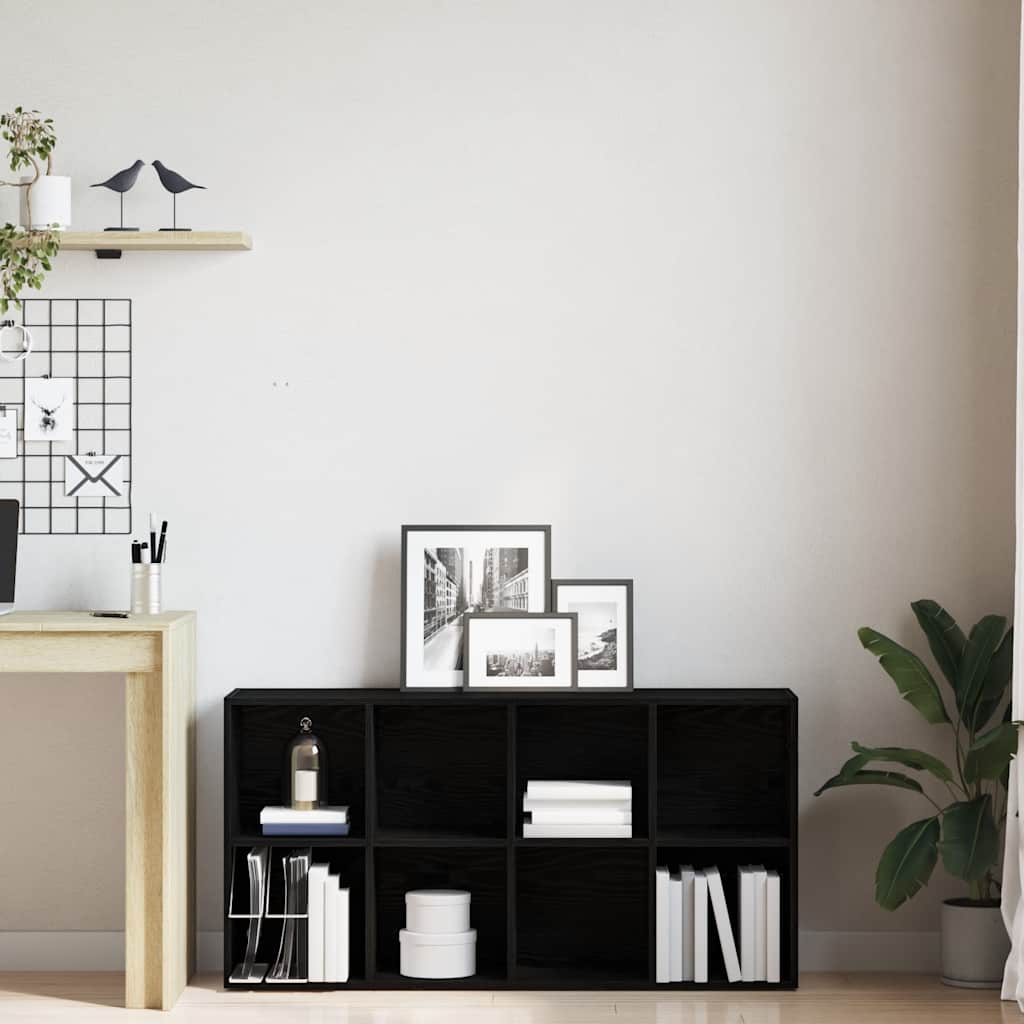 Bookcase Black Oak 66x30x130 cm Engineered Wood