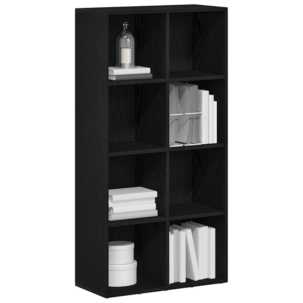 Bookcase Black Oak 66x30x130 cm Engineered Wood