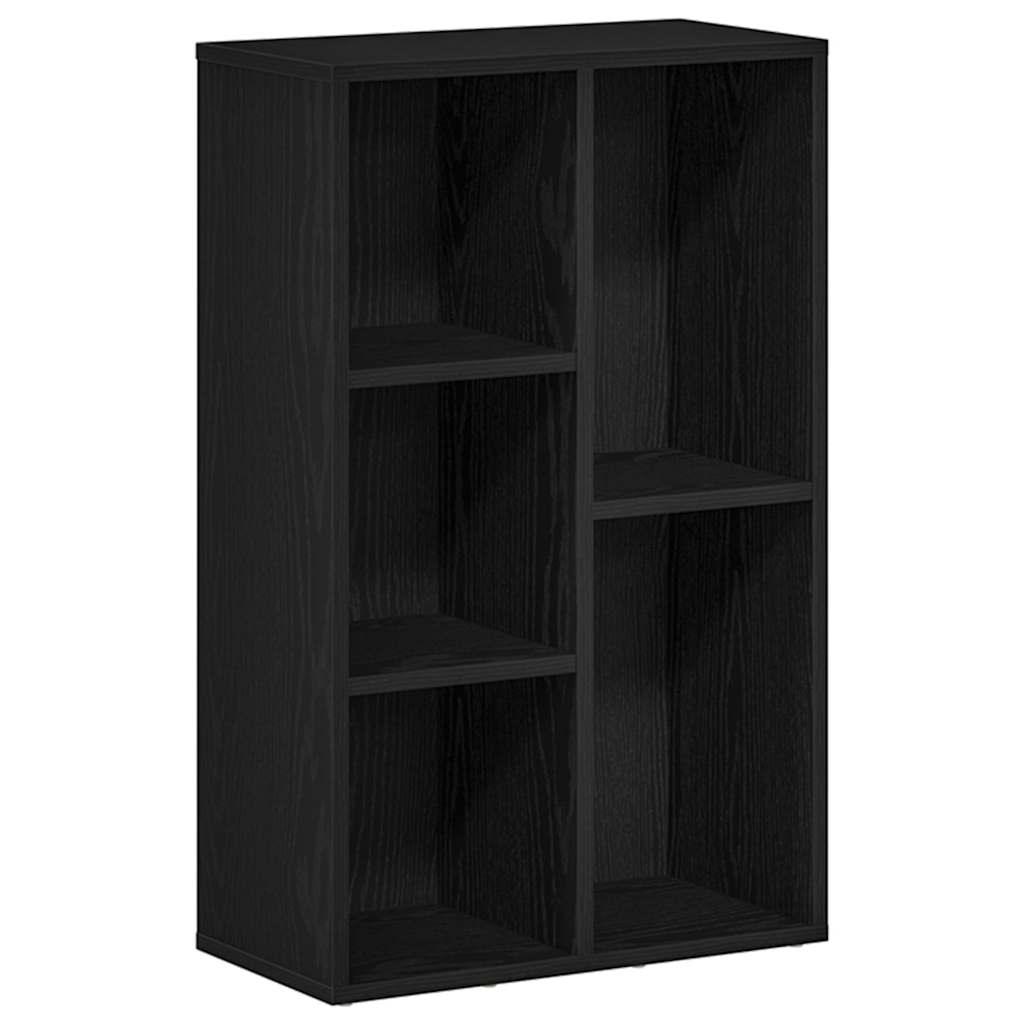 Bookcase Black Oak 50x25x80 cm Engineered Wood