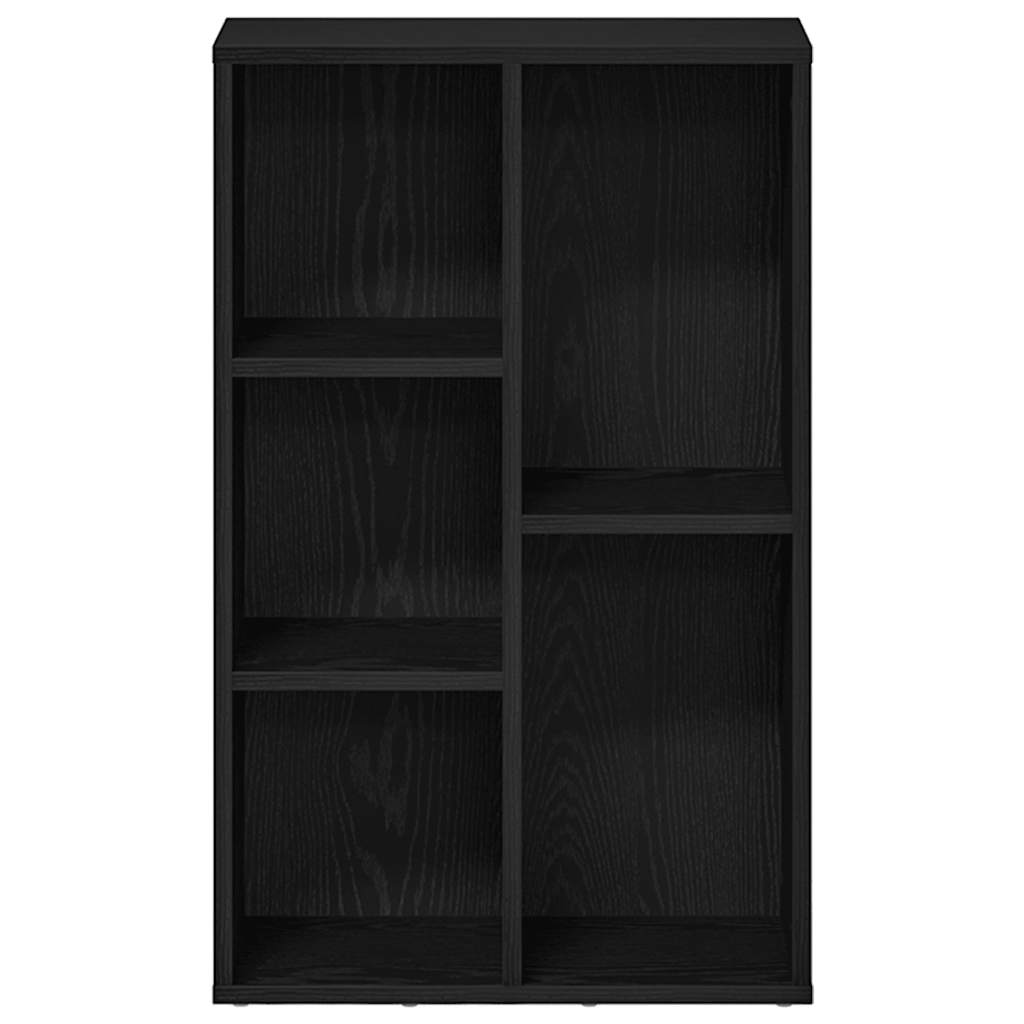Bookcase Black Oak 50x25x80 cm Engineered Wood