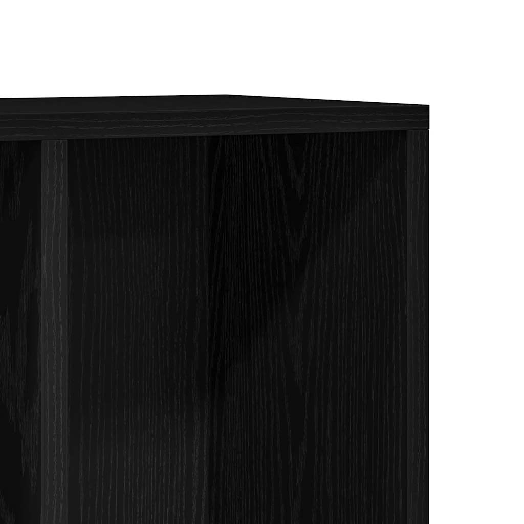 Bookcase Black Oak 50x25x80 cm Engineered Wood