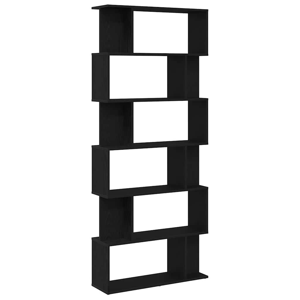 Bookcase Black Oak 80x24x190.5 cm Engineered Wood