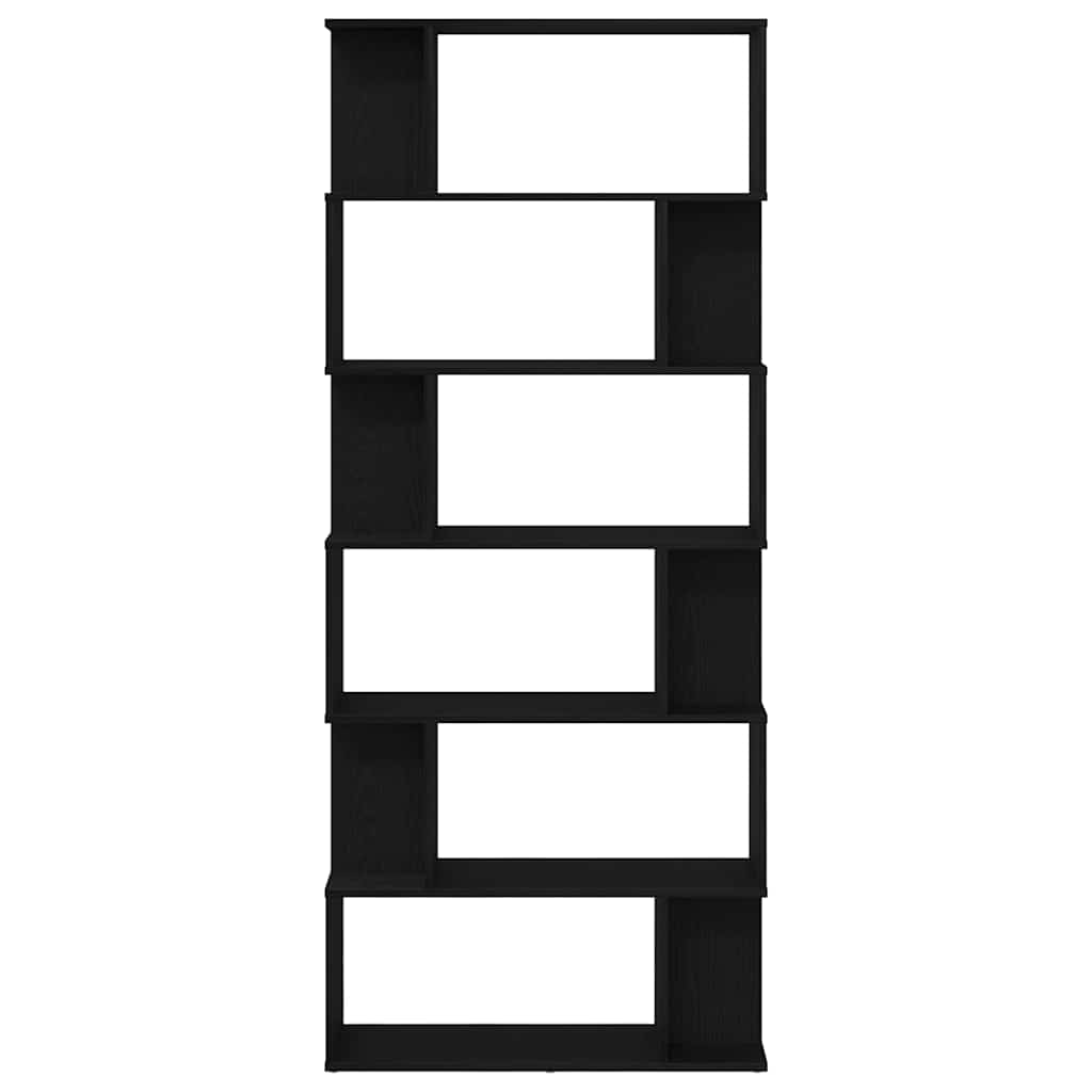 Bookcase Black Oak 80x24x190.5 cm Engineered Wood