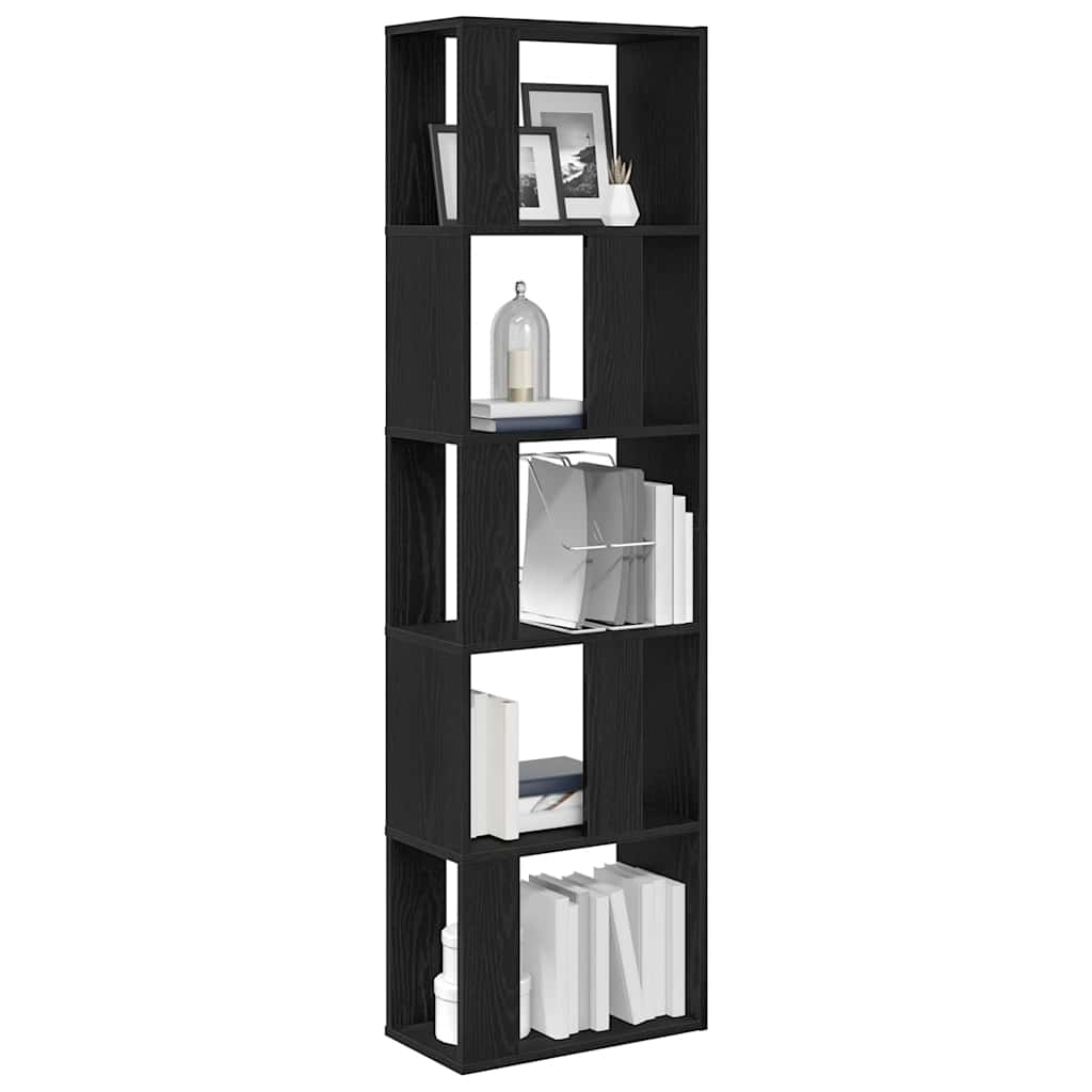 Book Cabinet/Room Divider Black Oak 45x24x159 cm Engineered Wood