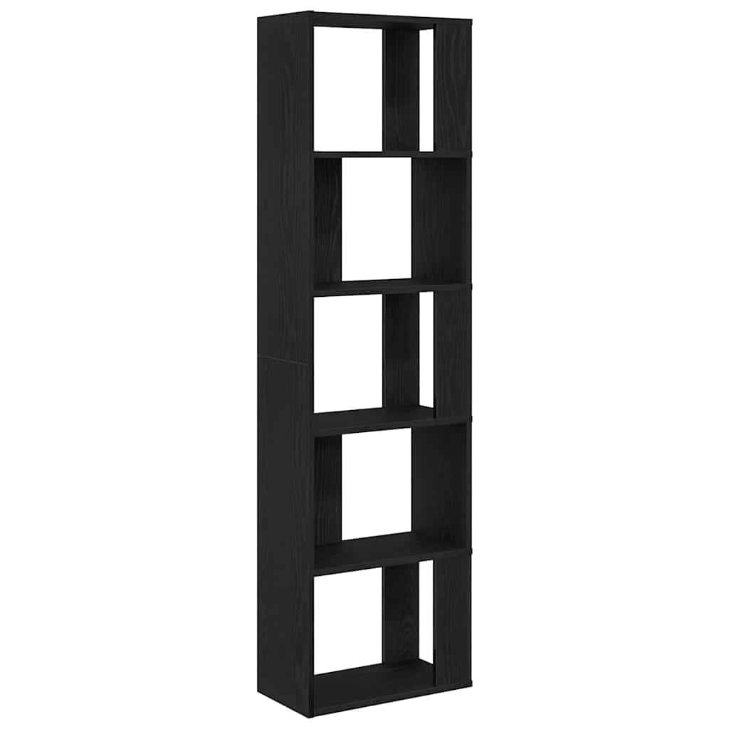 Book Cabinet/Room Divider Black Oak 45x24x159 cm Engineered Wood