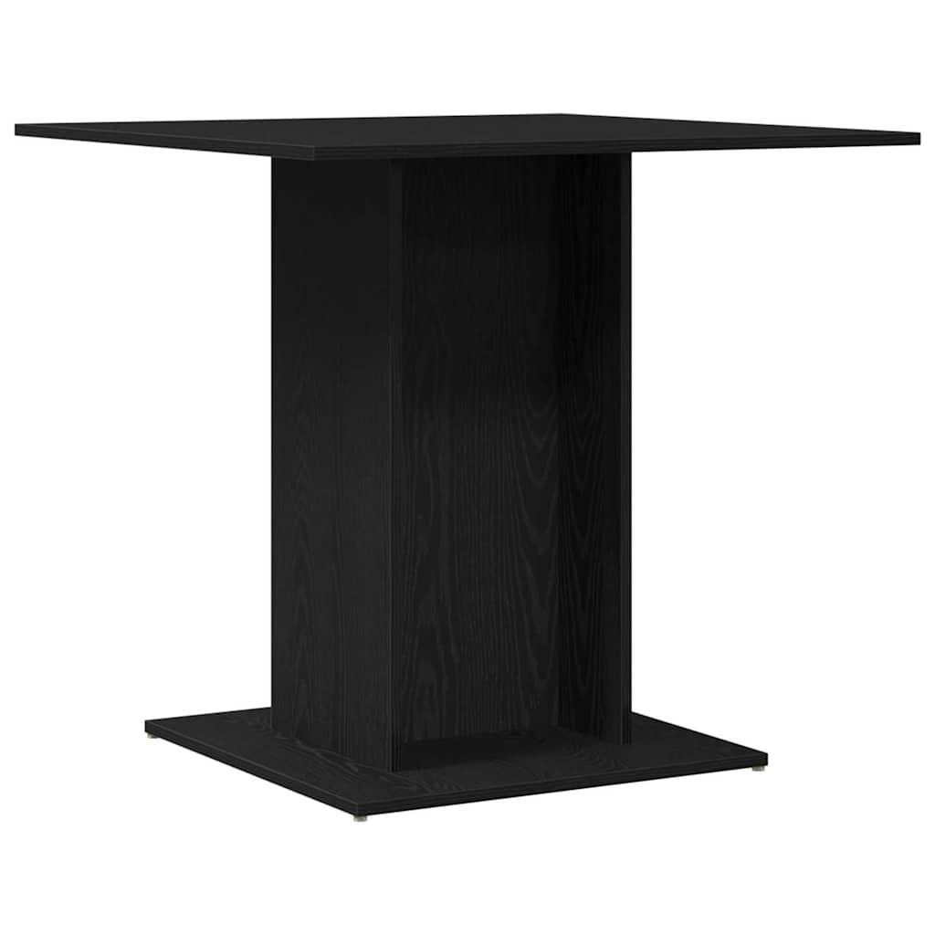 Dining Table Black Oak 80x80x75 cm Engineered Wood