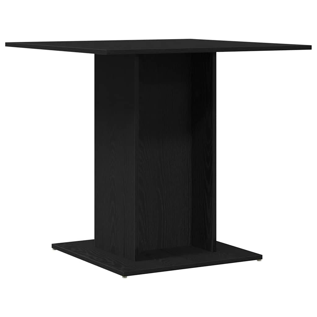 Dining Table Black Oak 80x80x75 cm Engineered Wood
