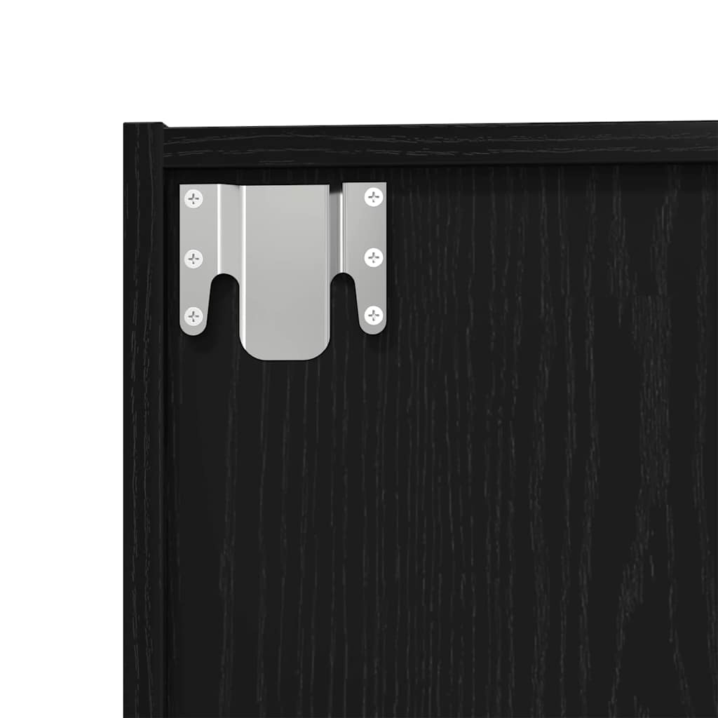 Bookshelf Black Oak 36x30x143 cm Engineered Wood