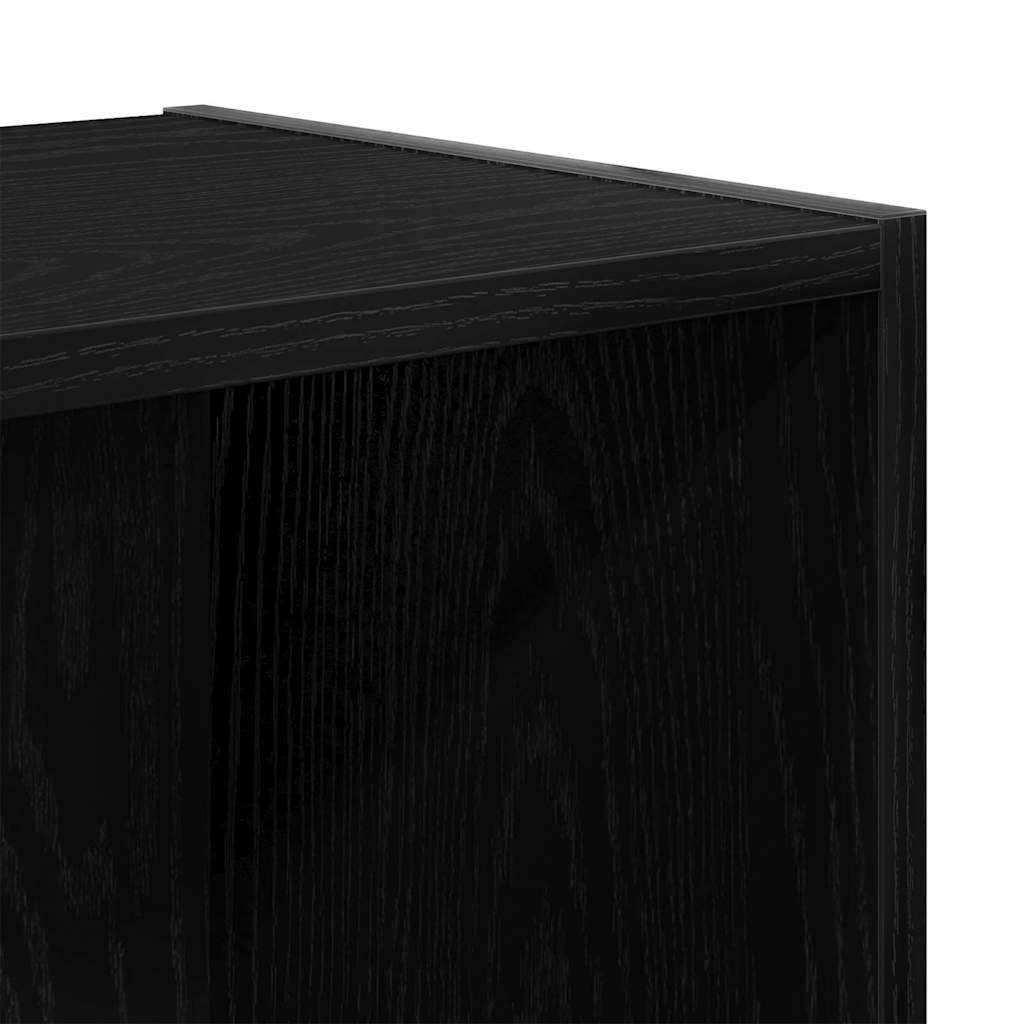 Bookshelf Black Oak 36x30x143 cm Engineered Wood
