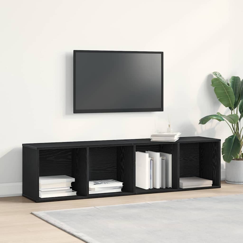 Bookshelf Black Oak 36x30x143 cm Engineered Wood