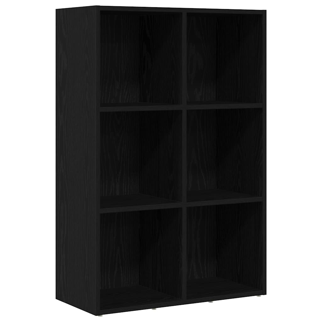 Book Cabinet Black Oak 66x30x98 cm Engineered Wood