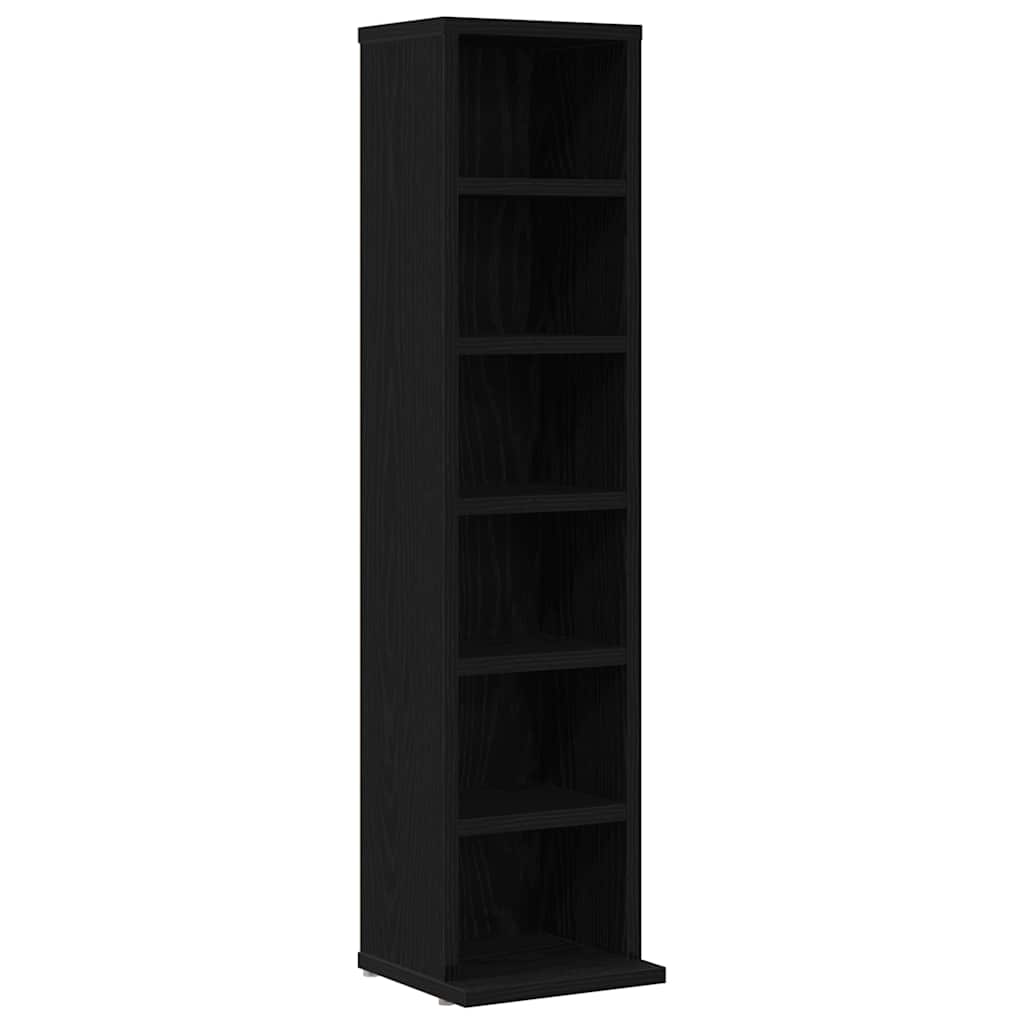 CD Cabinet Black Oak 21x20x88 cm Engineered Wood