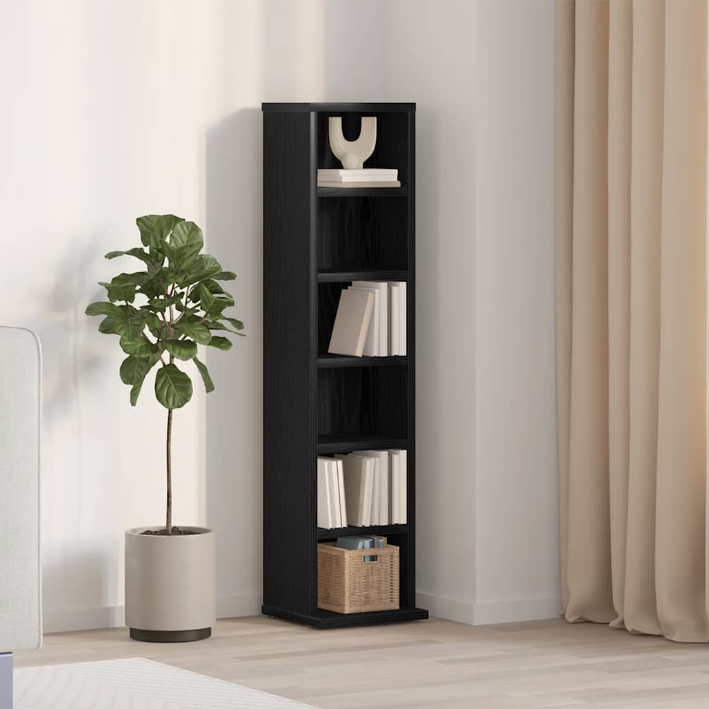 CD Cabinet Black Oak 21x20x88 cm Engineered Wood