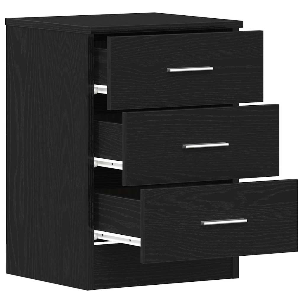 Bedside Cabinets 2 pcs Black Oak 38x35x55 cm Engineered Wood
