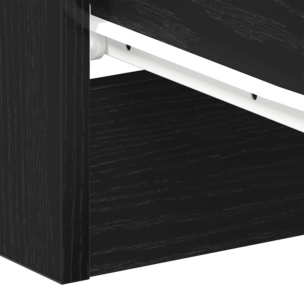 Bedside Cabinets 2 pcs Black Oak 38x35x55 cm Engineered Wood